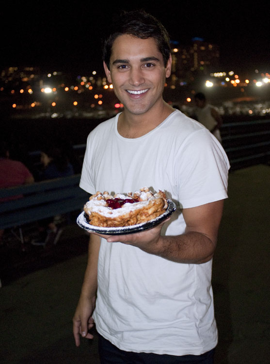 Gerard on the Santa Monica Pier with his dessert