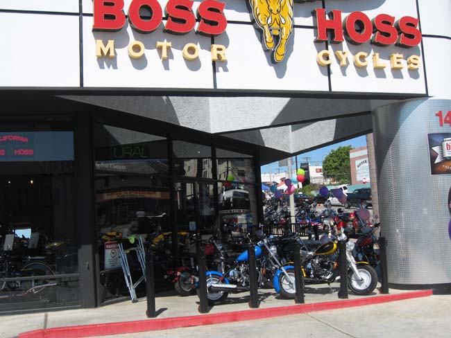 Boss Hoss in Harbor City, with our California Scooters parked out front