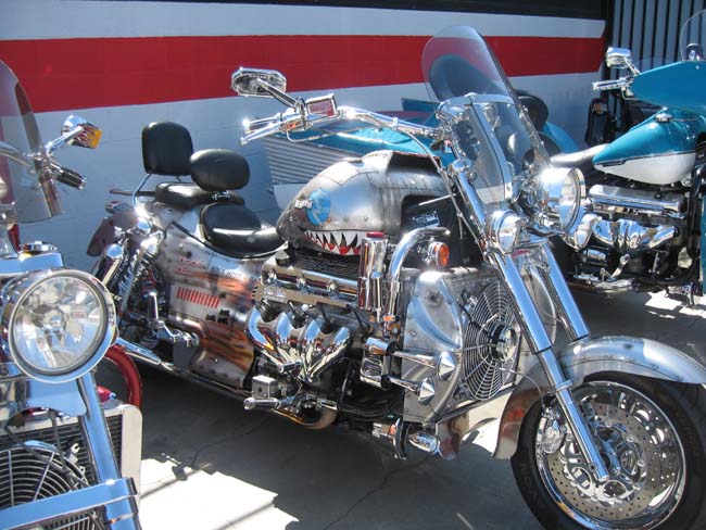 A Chevy-V8-Powered Boss Hoss Cycle.  Check out the paint job on this bike!