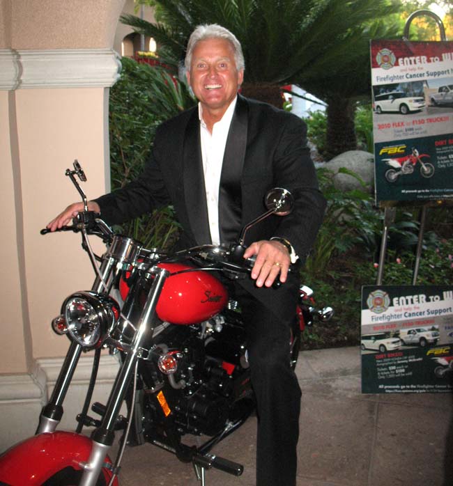 Three-time Emmy Award winner Rick Chambers on a California Scooter