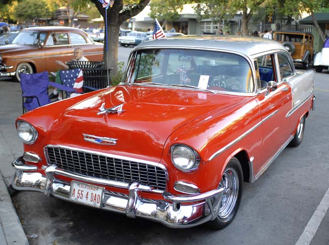 A stunning '55 Chevy...a very elegant car...and this one would match my red Classic perfectly!
