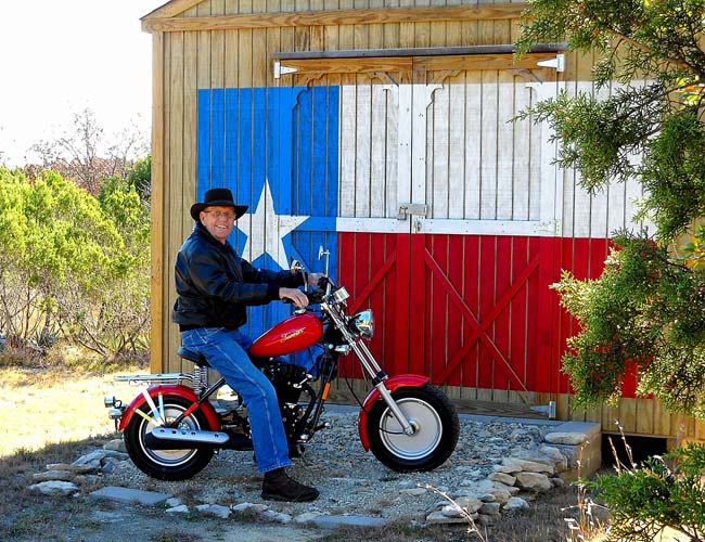 Our good buddy Fred, riding tall in Texas!
