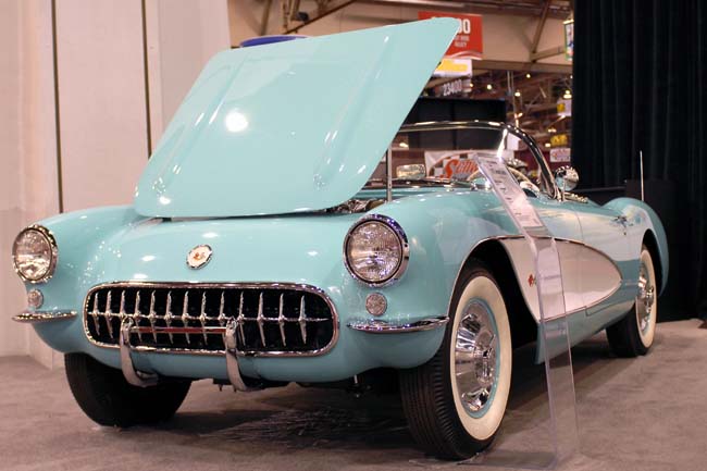 A mid-50's Corvette...a car built when the original Mustang motorcycle was being manufactured