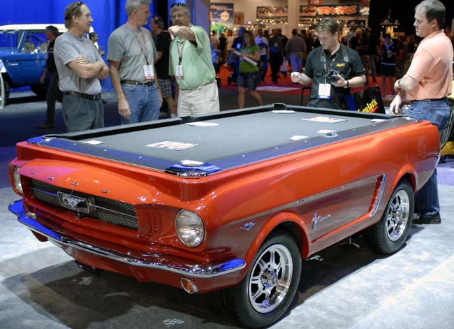 A Mustang pool table
