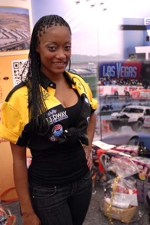 Monique, one of the models in a neighboring booth
