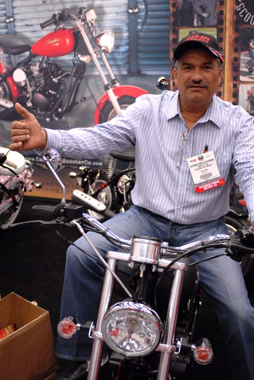 Alfonso, from Sinaloa, Mexico, checking out our bikes
