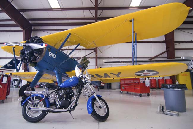Two blue beauties...a 2010 Classic by California Scooter and a PT-17 by Boeing