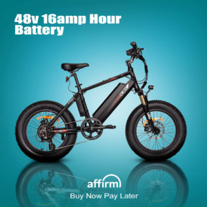 XP750-20 Black 20 inch fat tire e-bike. 48v 16amp hour battery.