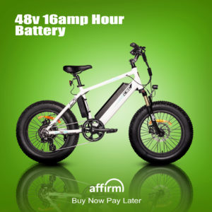 XP750-20 White 750W 20 inch fat tire e-bike in white. 48v 16 amp hour battery.