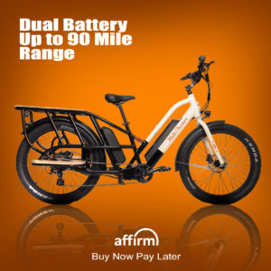 Vista Cruiser cargo e-bike. Dual Battery with up to 90 miles range.