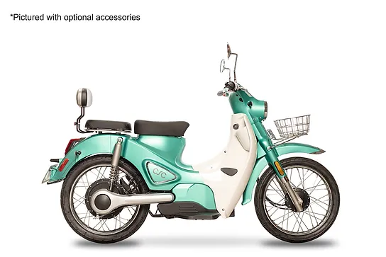 CSC Monterey electric scooter - shown with optional accessories