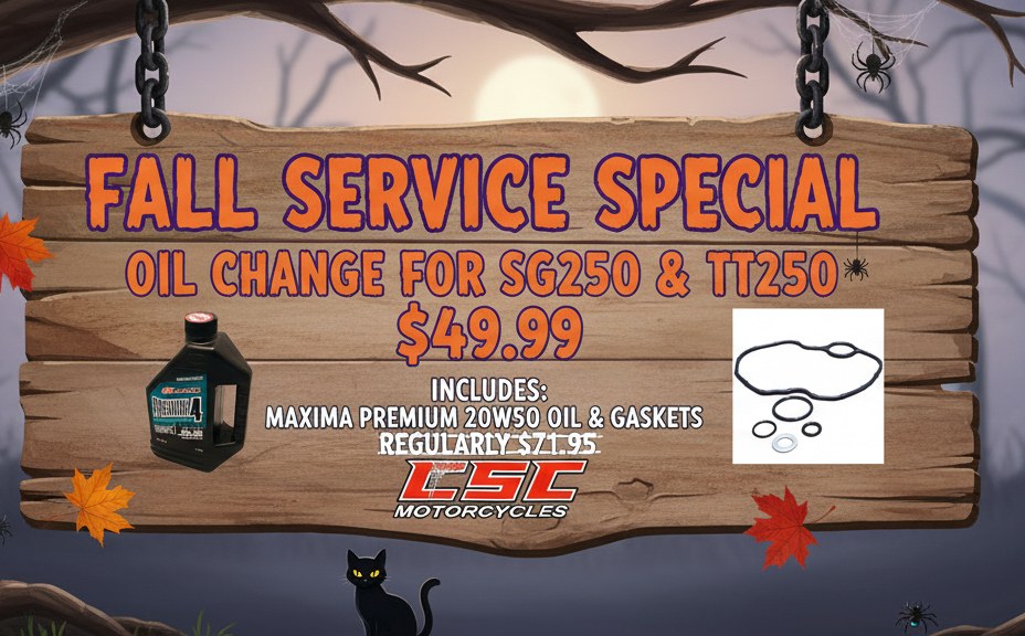 SG250 and TT250 Oil Change with Oil and Gaskets at our Azusa, CA location only $49.99