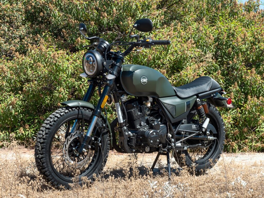 SG250 Scrambler Edition motorcycle out in the wild.